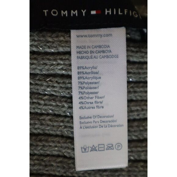 Tommy Hilfiger THW000148C-032 Women's OS Gray Pom Hat & Scarf Set - Picture 6 of 8